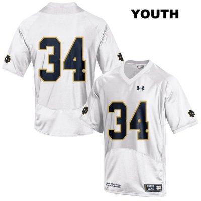 Notre Dame Fighting Irish Youth Jahmir Smith #34 White Under Armour No Name Authentic Stitched College NCAA Football Jersey TEG7099IX